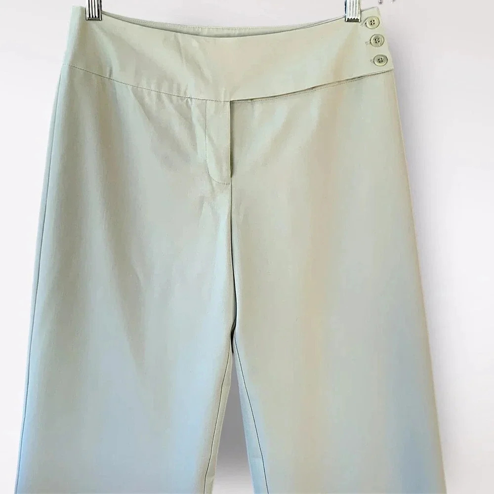 Tailor B. Moss Casual Straight Leg High Waist Trouser Pants Women Size 6 Green - Picture 3 of 14